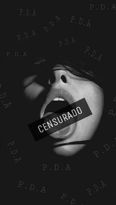 a black and white photo of a woman's face with the word censurado over her mouth