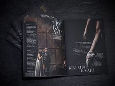 an open magazine with ballet images on it