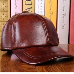 Classic Brown Baseball Cap For Outdoor, Casual Leather Cap, Adjustable Leather Baseball Cap For Outdoor, Adjustable Leather Flat Cap Baseball Cap, Adjustable Leather Flat Cap, Casual Leather Baseball Cap, Casual Leather Baseball Cap With Curved Brim, Casual Leather Visor Hat, Casual Leather Baseball Cap With Leather Patch