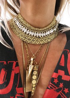 pebby forevee Necklace Gold CRUCIAL STATEMENT CHOKER NECKLACE Black Rodeo, Maximalist Jewelry, Jewelry Casual, Gem Show, Pearl Necklace Earrings, Statement Choker Necklace, Statement Choker, Sterling Silver Anklet, Everyday Luxury