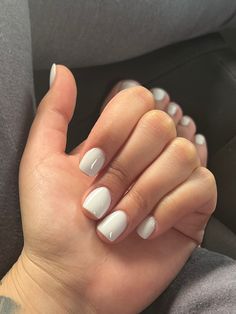 White Sns Nails, White Sns, Short White Nails, Sns Nails, Subtle Nails, Simple Gel Nails