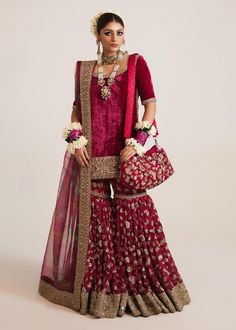 Floral Organza Dupatta, Velvet Sharara, Heavy Dresses, Traditional Indian Outfits, Dress Design Patterns, Stylish Party Dresses, Boutique Dress Designs