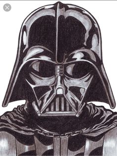 a drawing of darth vader from star wars