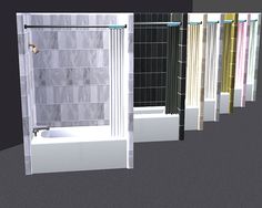 an image of a bathroom setting with bathtub and shower