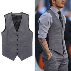 Clothes Mens Formal - Fashion Men's Formal Business Casual Dress Vest Suit Slim Tuxedo Waistcoat Coat... #ClothesMens #Formal Men Vest Outfits, Drawing Outfits, Vest Outfits Men, Men Waistcoat, Mens Vest Fashion, Mens Dress Outfits, Staff Uniforms, Men Kurta, Waistcoat Men