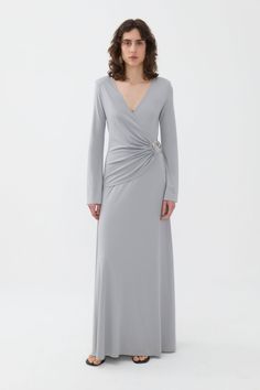 Nocturne dresses up this long dress with a front accessory details, creating a double-breasted dress suitable for celebrating festive events with unfettered style.V-neck, long sleeve, double-breasted dress with accessory details. Dry clean Material: 56% Viscose, 34% Nylon, 10% Elastane Long Sleeve Officially licensed Imported Brand: Nocturne Model Product Size: S Model Size: Height 5'10 / Bust 29.5 in / Waist 23 in / Hips 34 in True the size Double Breasted Dress, Spring Suit, Bag Dress, Toddler Girl Outfits, Blouse And Skirt, Independent Designers Fashion, Dress Romper, Swimwear Tops, S Models