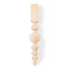 an unfinished wooden post on a white background