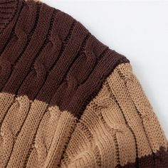 Material Composition: Cotton Material: Wool,Cotton One size: Bust - 120cm/ Shoulder - 47cm/ Sleeve - 62cm/ Length - 70cm Brown Cotton Sweater With Button Closure, Brown Fitted Sweater With Button Closure, Fitted Brown Sweater With Button Closure, Y2k Girls, Cottagecore Clothes, Loose Pullover Sweater, Oversized Striped Sweater, Autumn Pattern, Loose Pullover