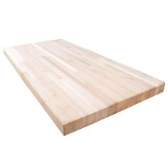 a wooden cutting board on a white background