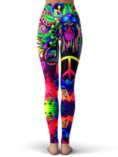 Shop iEDM's top selection of All-Over-Print apparel. All items are made with sublimation print, a technique that allows us to deliver the most unreal, vivid graphic visuals throughout the leggings! WARNING: May melt faces, amaze bystanders and create random feelings of All-Over-Print euphoria. Proceed with caution. 100% Polyester All Over Print Fitted Multicolor Graphic Print Leggings, All Over Print, Polyester Spandex, Sublimation Printing, Leggings, Feelings, Fabric