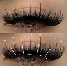 Wispy Set Mapping, Open Eye Wispy Lash Extensions Mapping, Eyelash Extensions Different Styles, 30d 40d Lashes, 2 Week Lash Retention, 19mm Lash Extensions, Lash Maintenance Tips, Wispy Lash Mapping With Spikes, Dramatic Cat Eye Lash Extensions Map