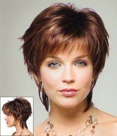 MASON (Rooted Colors) by Noriko | Wilshire Wigs #layeredbob Cute Short Haircuts, Shag Hairstyles, Layered Haircut, Shag Haircut, Short Hair Cuts For Women