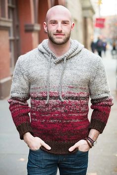 Hoodie Pattern, Vogue Knitting, Knit Men, Late Winter, Sweatshirts Pattern, Hand Knitted Sweaters, Knitwear Men, Jacquard Knit, Knit Hoodie