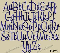 the upper and lower letters are drawn in blue ink