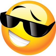 a smiley face wearing sunglasses and smiling