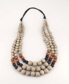 tri-color layered wood bead necklace Shades Of Taupe, Wood Beads Jewelry, Wood Bead Necklace, Modern Color Palette, Ethnic Necklaces, Wardrobe Design, Adjustable Necklace, The Philippines, Beaded Jewelry Diy