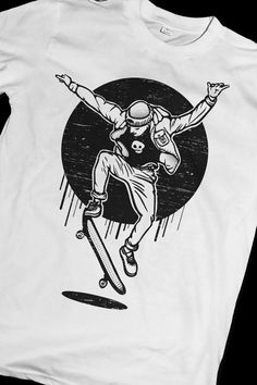 skate trick Urban Skate Shoes With Graphic Print, Urban White Skate Shoes, White Urban Style Skate Shoes, Shirt Prints, Tee Shirt Print, Men's T Shirt, Skateboard, Tee Shirt, Mens T