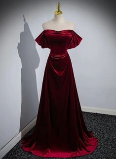 A-line Wine Red Velvet Sweetheart Wedding Party Dress, Wine Red Velvet – BeautyDressy Red Velvet Prom Dress, Long Party Dress, Red Floor, Velvet Prom Dress, Floor Length Prom Dresses, Color Rush, Velvet Color, Black Prom Dresses, Party Dress Long