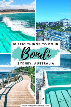 Travel to Bondi beach in Sydney Australia Best Beaches In Australia, Sydney Bondi Beach, What To Do In Sydney Australia, Sydney Bucket List, Things To Do In Sydney Australia, Bondi Beach Aesthetic, Sydney Trip, Bondi Australia, Things To Do In Australia