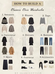 Classic Chic Wardrobe, Vinter Mode Outfits, Minimalist Wardrobe Capsule, Classic Capsule Wardrobe, Chic Wardrobe, Capsule Wardrobe Outfits, Inspiration Tattoos