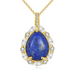 PRICES MAY VARY. 🌟 Design 🌟 Known for its deep blue hue intertwined with shimmering golden pyrite flecks, each Lapis gemstone exudes an aura of elegance and grace. Beyond its visual appeal, Lapis Lazuli is believed to possess significant symbolic meanings and holistic properties. It is associated with wisdom, truth, and inner peace. 💎 Material 💎 The Lapis Lazuli necklace is made of 925 sterling silver, tarnish resistant, yellow gold plated, and safe for sensitive skin. The centerpiece is the Blue Teardrop Gemstones As A Gift, Natural Stone Pear-shaped Jewelry Gift, Pear-shaped Natural Stones Jewelry For Gifts, Pear-shaped Gemstone Accented Jewelry Gift, Pear-shaped Jewelry With Gemstone Accents As Gift, Symbolic Meanings, Black Onyx Jewelry, Lapis Pendant, Natural Gemstone Necklace