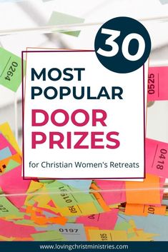 a sign that says most popular door prizes for christian women's rereacts