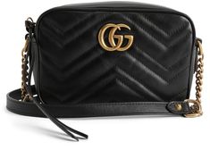 Gucci Marmont Camera Bag Matelasse Mini Black Gucci Marmont Camera Bag, Lifestyle Moodboard, Designer Shoes Gucci, Girly Tingz, Gucci Brand, Gucci Marmont, Gucci Monogram, Unique Purses, Authentic Designer Handbags