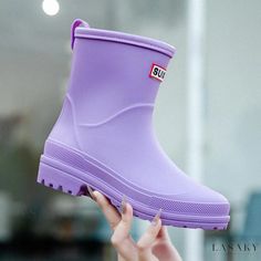 Lasaky - Premium Waterproof Rain Boots with Non-Slip Soles, Reinforced Edges, Abrasion Resistance, and Lightweight Rubber Material Slip Resistant Shoes, Rain Shoes, Rubber Shoes, Pointed Toe Shoes, Purple Velvet, Rubber Material, Designer Heels, Athletic Wear, Chunky Heels