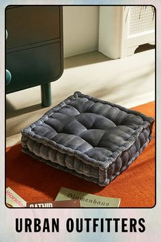 an advertisement for the urban outfitters featuring a dog bed in front of a dresser