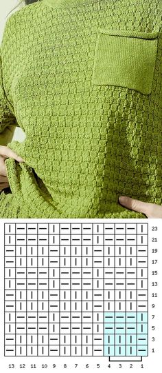 a woman is wearing a green sweater and has her hands on the back of her shoulder