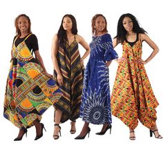 Stay on trend with this Set Of 4 Jumpsuits. These stylish jumpsuits feature a variety of African patterns and colors. With an assortment of silhouettes and necklines, these jumpsuits will always offer something different every time you’re preparing to go out. Pair them with your favorite shoes and accessories for an outfit that truly stands out and shows your fun personality. Dress to impress with this set of jumpsuits.Sets may change without notice. Set of 4 stylish jumpsuits. C-WK224s Made in Kente Jumpsuit, Ysl Perfume, Traditional Patchwork, Palazzo Jumpsuit, Fun Personality, Stylish Jumpsuit, Off Shoulder Jumpsuit, African Pattern, Printed Jumpsuit