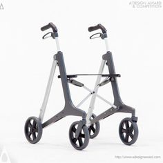 the two wheeled walkers have wheels on each side and are attached to each other