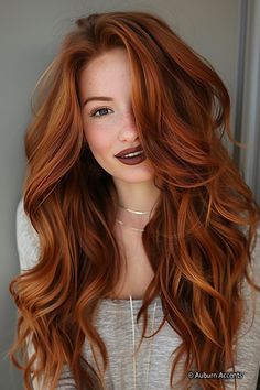 60 Highlights For Long Hair For Women With DIY Tips. Number 49 Is Not What You expect - Latest & Trendy Nail Designs Hair Colour Ideas Red, Natural Looking Red Hair, Red Hair For Brunettes, Red Lowlights In Brown Hair, Copper Fall Hair, Highlights For Long Hair, Red With Highlights, Red Hair Natural, Long Hair For Women