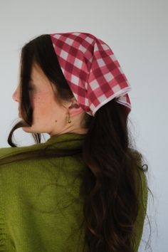 Our bandanas are not only versatile, but are trendy + unique. Wear them around your head many different ways, around your neck, or around your bags! It measures in a square shape at about 20x20 inches long. Wear in a ponytail, around your neck, on a bag, or on the back of your head. This is a very neutral print. This bandana comes in a KAXI original print in the most beautiful red and white plaid design! Trendy Adjustable Bandana For Gift, Trendy Adjustable Bandana As Gift, Casual Bandana Headband As Gift, Casual Bandana Styled As Headband For Gifts, Trendy Gift Bandana One Size, Casual Bandana, One Size Fits Most, Great As Gift, Casual Bandana, One Size Fits Most, Ideal As Gift, Casual One Size Bandana For Gift, Trendy Bandana With Matching Headband