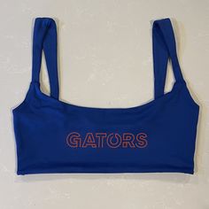 Gators blue and orange tiny top. Perfect for a tailgate or showing spirit! Collegiate Blue Tops For Cheerleading, Blue Fitted Top For Game Day, Blue Summer Tops With Team Name, Cropped Tube Top, Blue And Orange, Tube Top, Womens Clothing Tops, Favorite Outfit, Art Collection