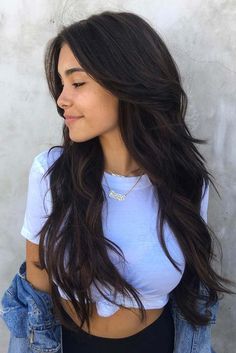 Long Hair Natural Color, Haircut Ideas For Thick Hair Long Straight, Long Layers With Curtain Bangs Black Hair, Long Black Hair With Face Framing Layers, Long Layer Brunette Hair, Long Layered Haircuts With Curtain Bangs Black Hair, Long Black Hair With Layers And Curtain Bangs, Dark Hair Styles Long, Step Cut Hairstyle Long Hair Layered Haircut