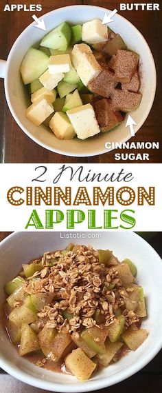 the ingredients for cinnamon apples are shown in this recipe