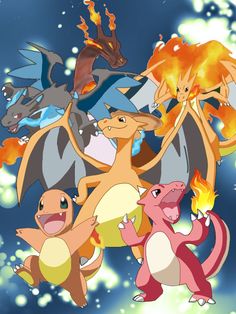 the pokemons are all together in this cartoon