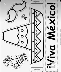 a paper cut out of a mexican themed cake