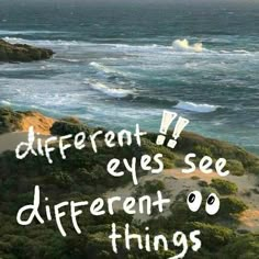 there is a quote on the beach that says different eyes see different things