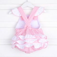 Adorable light pink gingham ruffle bubble! Features birthday girl smock plate and ric rac trim. Perfect for a birthday! Girls Smock, Ric Rac, Pink Gingham, Birthday Girl, Birthday Celebration, Little One, Girl Birthday, Smocking, Gingham