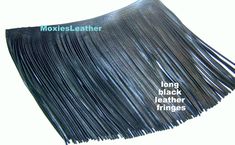 black leather fringes are shown with the words moxiles leather on it and below them