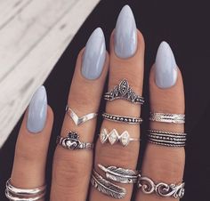 Almond Designs, Nail Shaped, Short Almond Shaped Nails, Almond Shaped Nails Designs, Purple Acrylic Nails, Pointy Nails, Lavender Nails, Almond Shape Nails, Almond Nails Designs