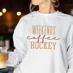 Cute, cozy, fun, hockey day sweatshirt. Ideal for any situation, a unisex heavy blend crewneck sweatshirt is pure comfort. These garments are made from polyester and cotton. This combination helps designs come out looking fresh and beautiful. The collar is ribbed knit, so it retains its shape even after washing. There are no itchy side seams on these sweaters. 50% cotton, 50% polyester, medium-heavy fabric  Loose fit, sewn-in label and runs true to size Fit is true to size. **Size up 1 or 2 sizes for an oversized fit** Winter Sports Fan Sweatshirt With Letter Print