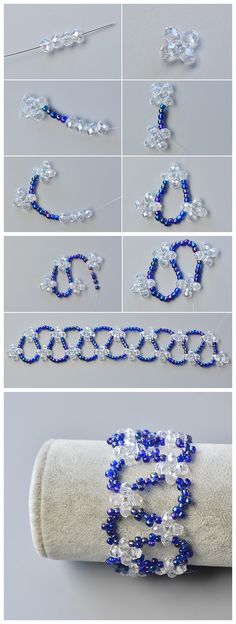 the instructions for making beaded bracelets and necklaces with glass beads on them