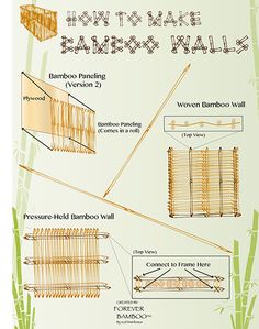 bamboo fence with instructions for how to make bamboo walls