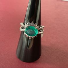 Bomb Party Rbp6144 “I’m Doing Me” Lab Created Brazilian Emerald Fused With Genuine Quartz On Rhodium Plating Size 7 Ring Nwt Msrp: $156 7 Rings, Party Jewelry, Jewelry Party, Womens Jewelry Rings, Silver Fashion, Emerald, Jewelry Rings, Lab, Plating