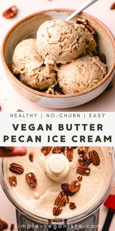 healthy no churn easy vegan butter pecan ice cream