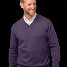 Purple V Neck Pull Over Sweater. Size Xxl. Nwt. Cotton And Silk Material Classic Purple Winter Tops, Pull Over Sweater, Silk Material, V Neck Sweater, Vneck Sweater, Color Purple, Neck Sweater, Men's Fashion, Men Sweater