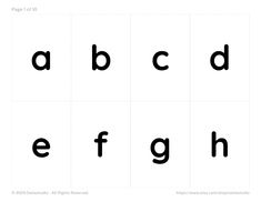 the letters are arranged in squares to form an uppercase and lowercase letter formation